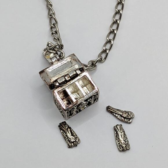 Patricia Victoria Hale Guardian Angels Silver Tone Prayer Box Pendant Necklace - Picture 6 of 8